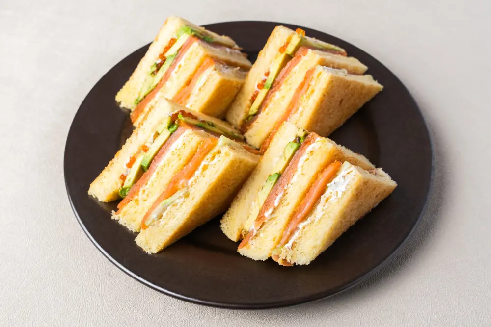 Salmon club sandwich